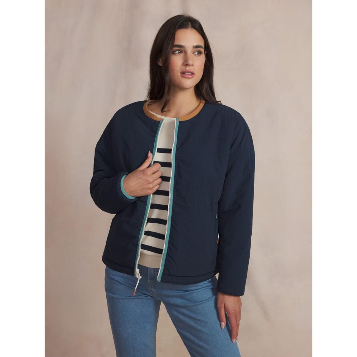Sweat zippé WILDAZIP ecru, TBS
