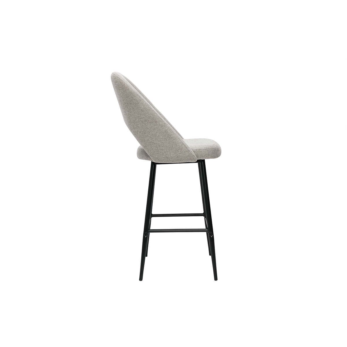 Tabourets de bar en tissu velours côtelé vert kaki H65 cm (lot de 2) COSETTE gris, MILIBOO