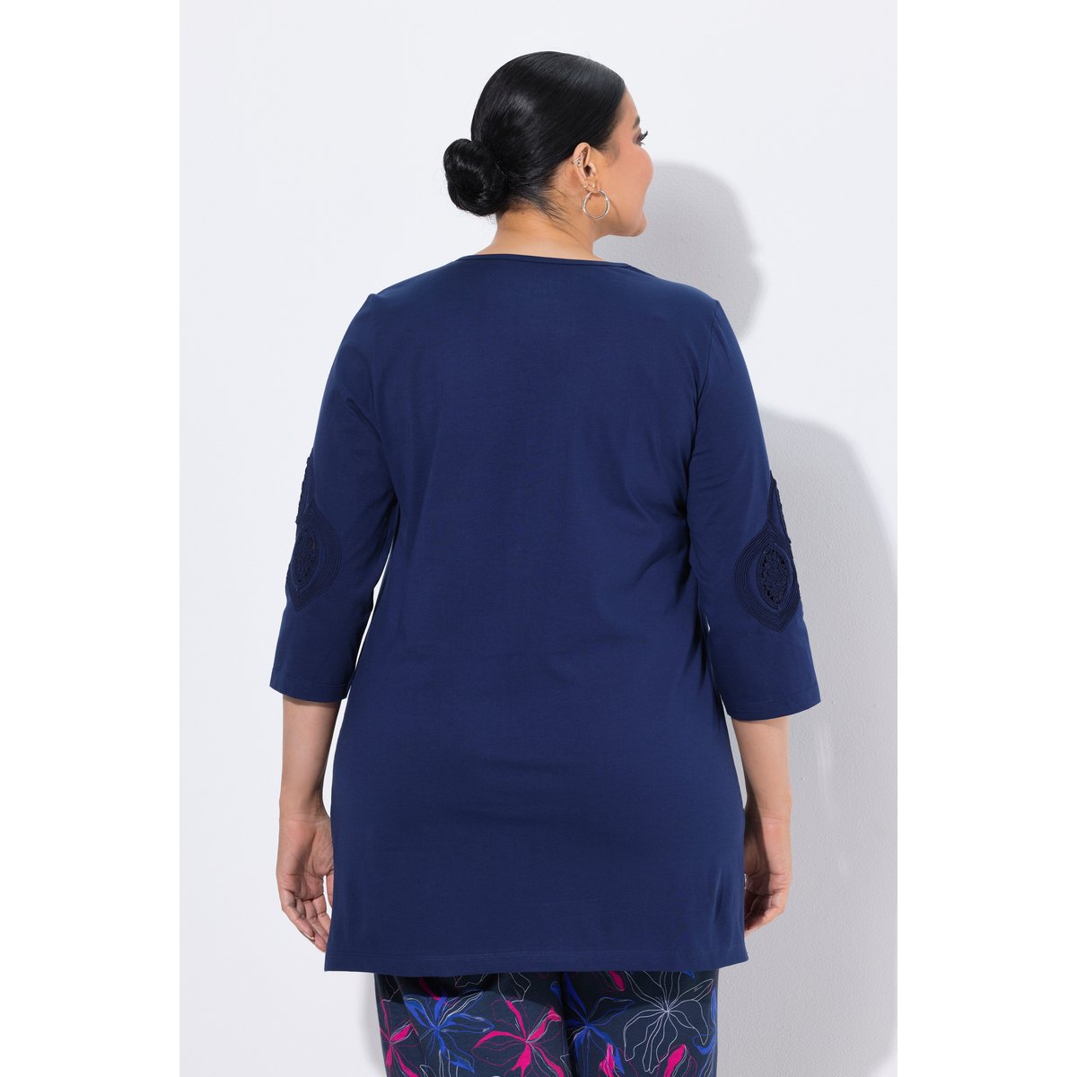 T-shirt manches 3/4 bleu encre, ULLA POPKEN