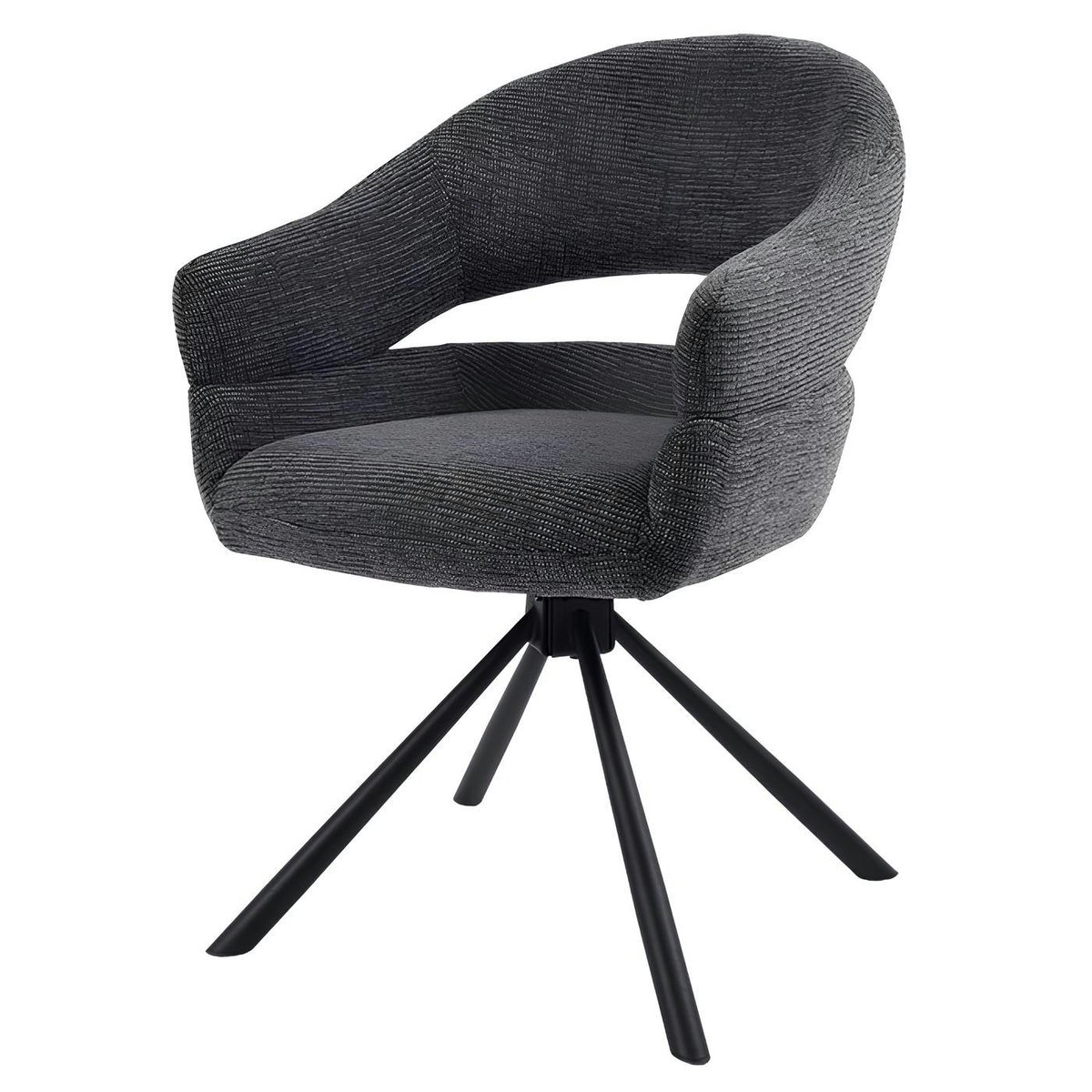 Fauteuil de table pivotant à dos ouvert (lot de 2) IENA gris, PIER IMPORT