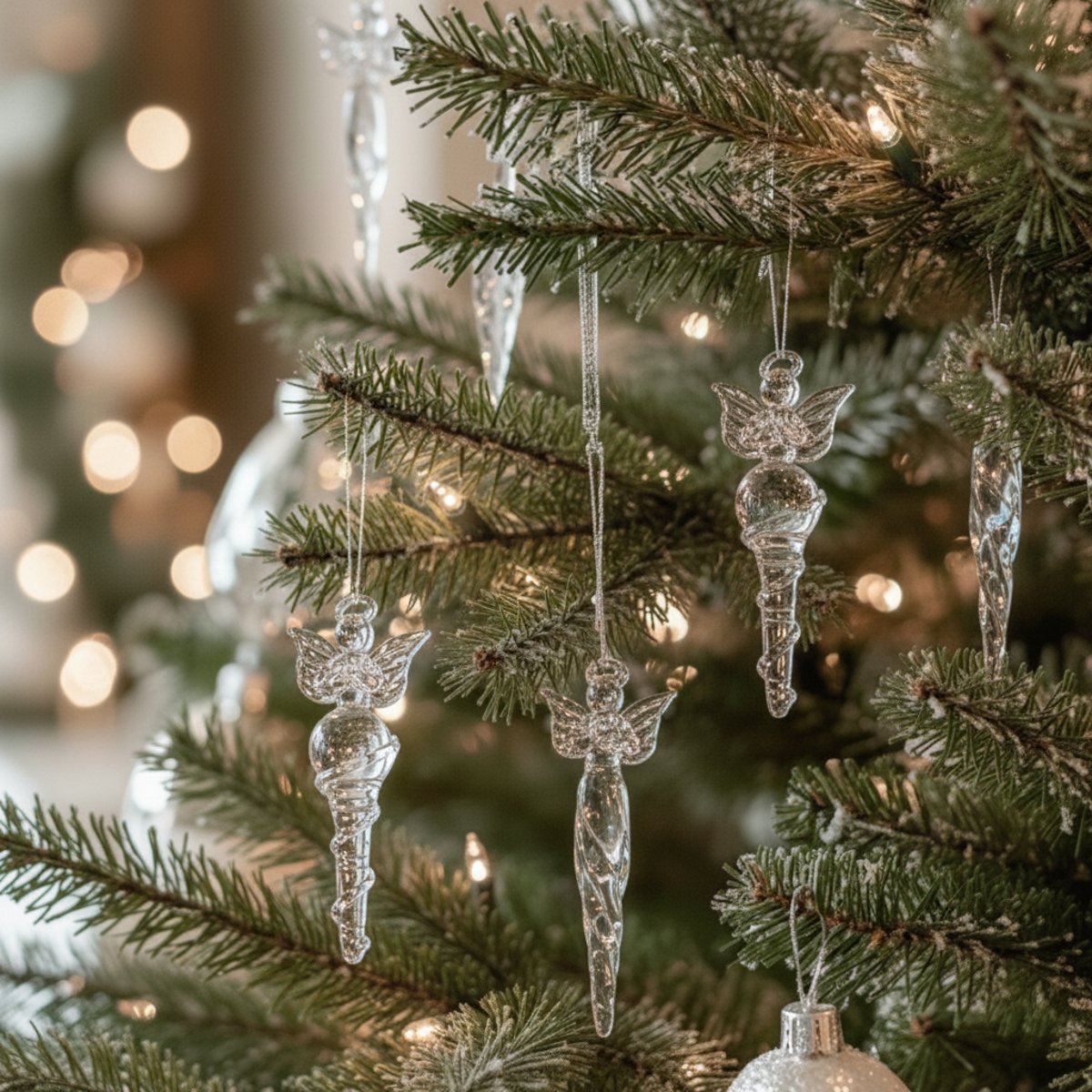 Set de 3 suspensions de noël fées en verre H15 NOËL transparent, SIA DECO