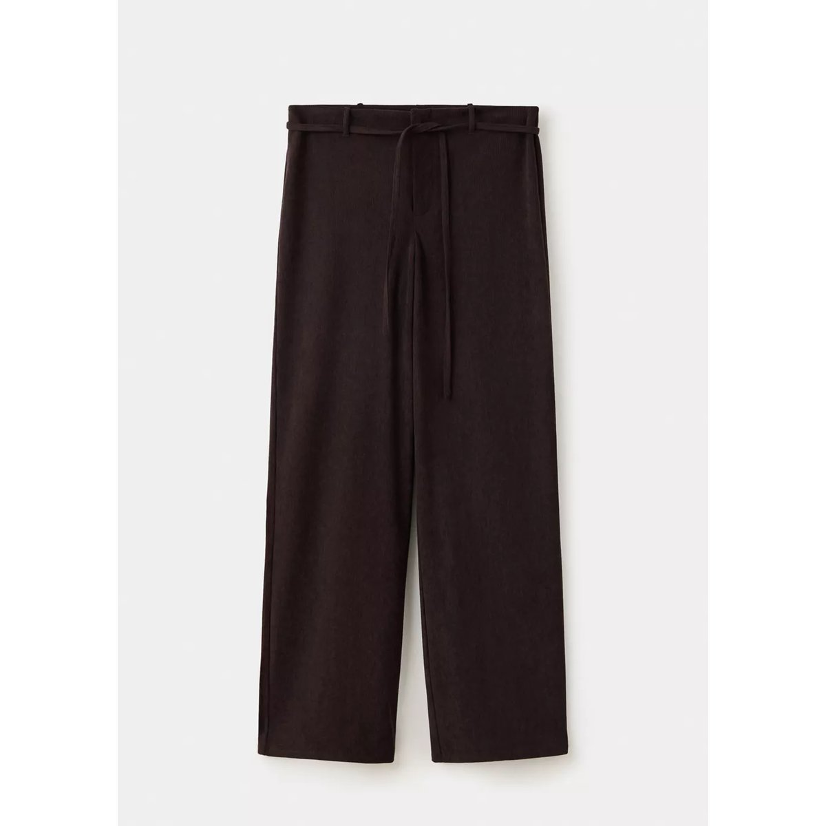 Pantalon en velours côtelé avec cordon de serrage chocolat, MANGO