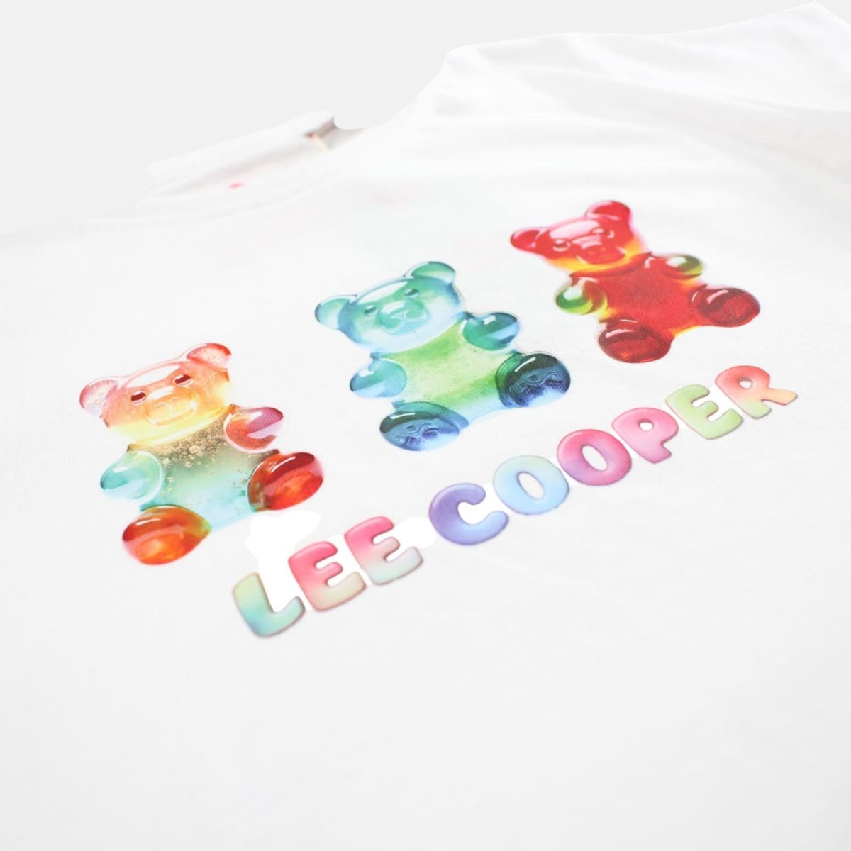 T-shirt manches courtes imprimé, col rond FLORA blanc, LEE COOPER
