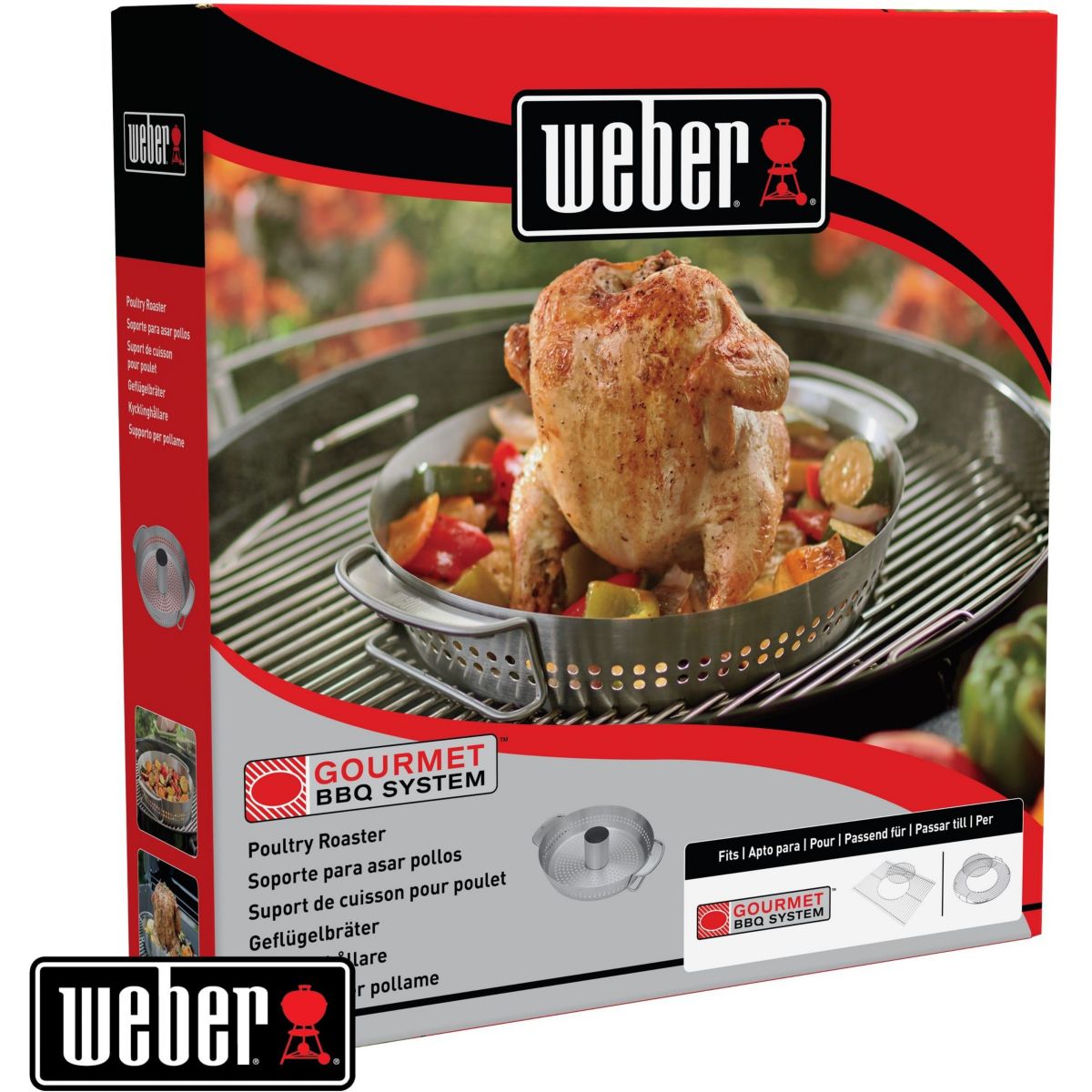 Support barbecue pour poulet Gourmet BBQ System argent, WEBER