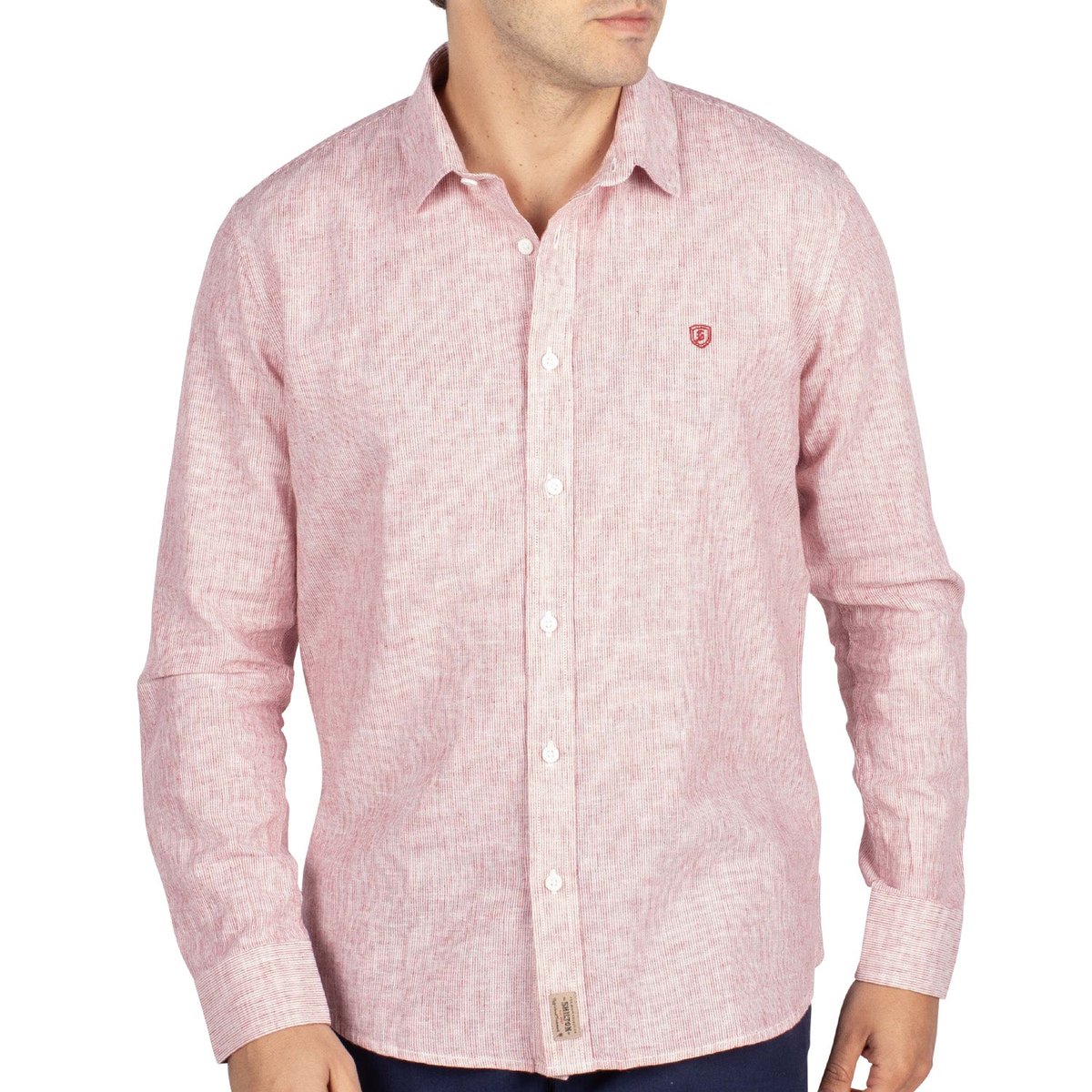 Chemise en lin trendy rouge, SHILTON