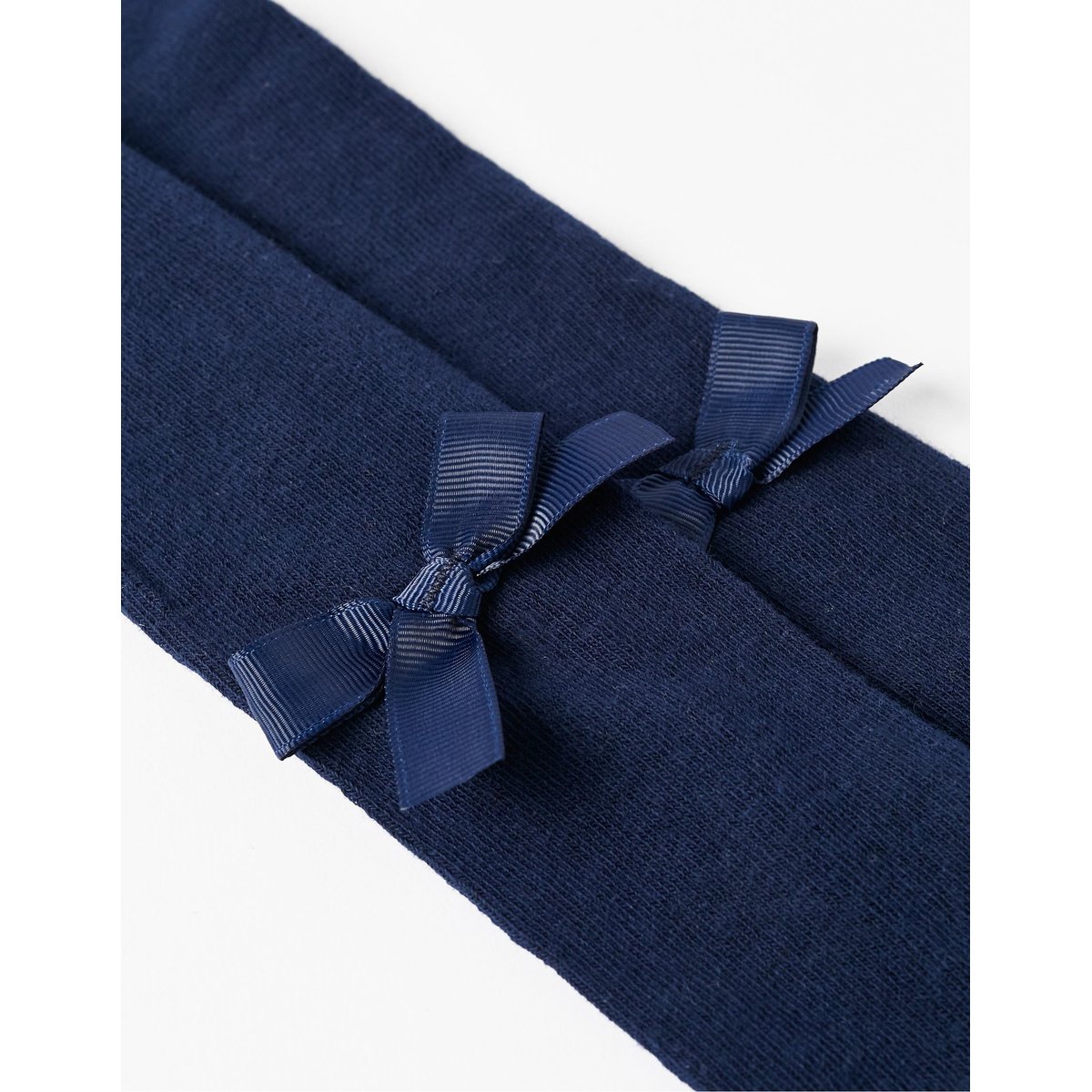 Collants en Tricot de Coton avec Nœud bleu foncé, ZIPPY