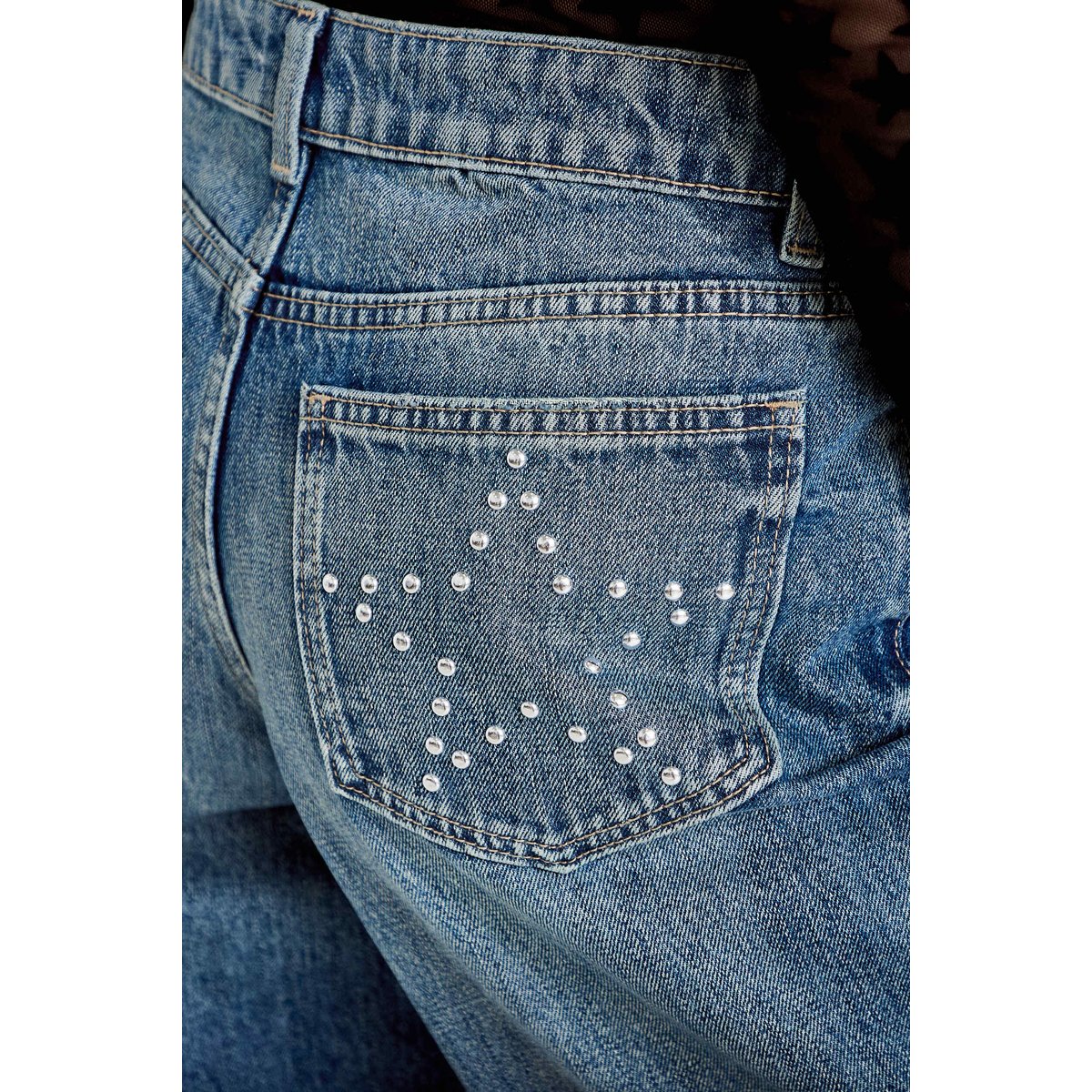 Jean wide leg taille basse denim double stone, CACHE CACHE