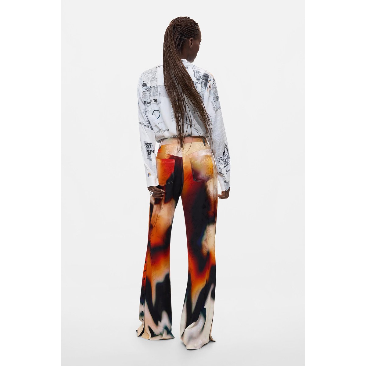 Pantalon long imprimé noir, DESIGUAL