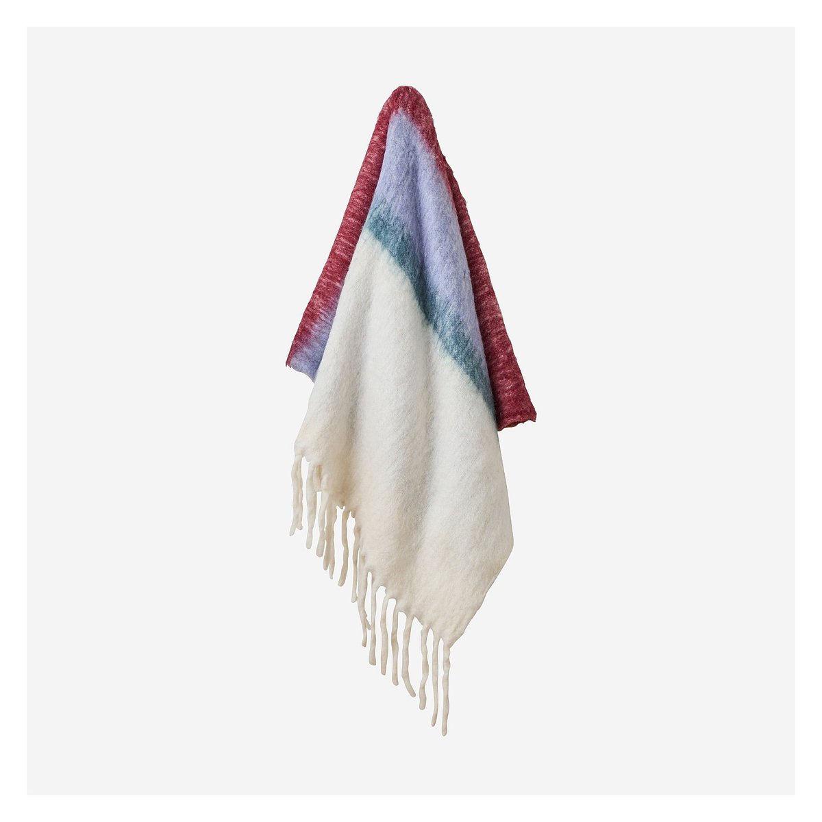 Plaid en laine BRUNA bordeaux, violet, HABITAT