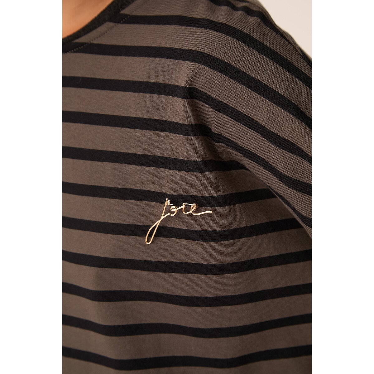 T-shirt à manches longues marinière, FILLY gris/noir, DES PETITS HAUTS