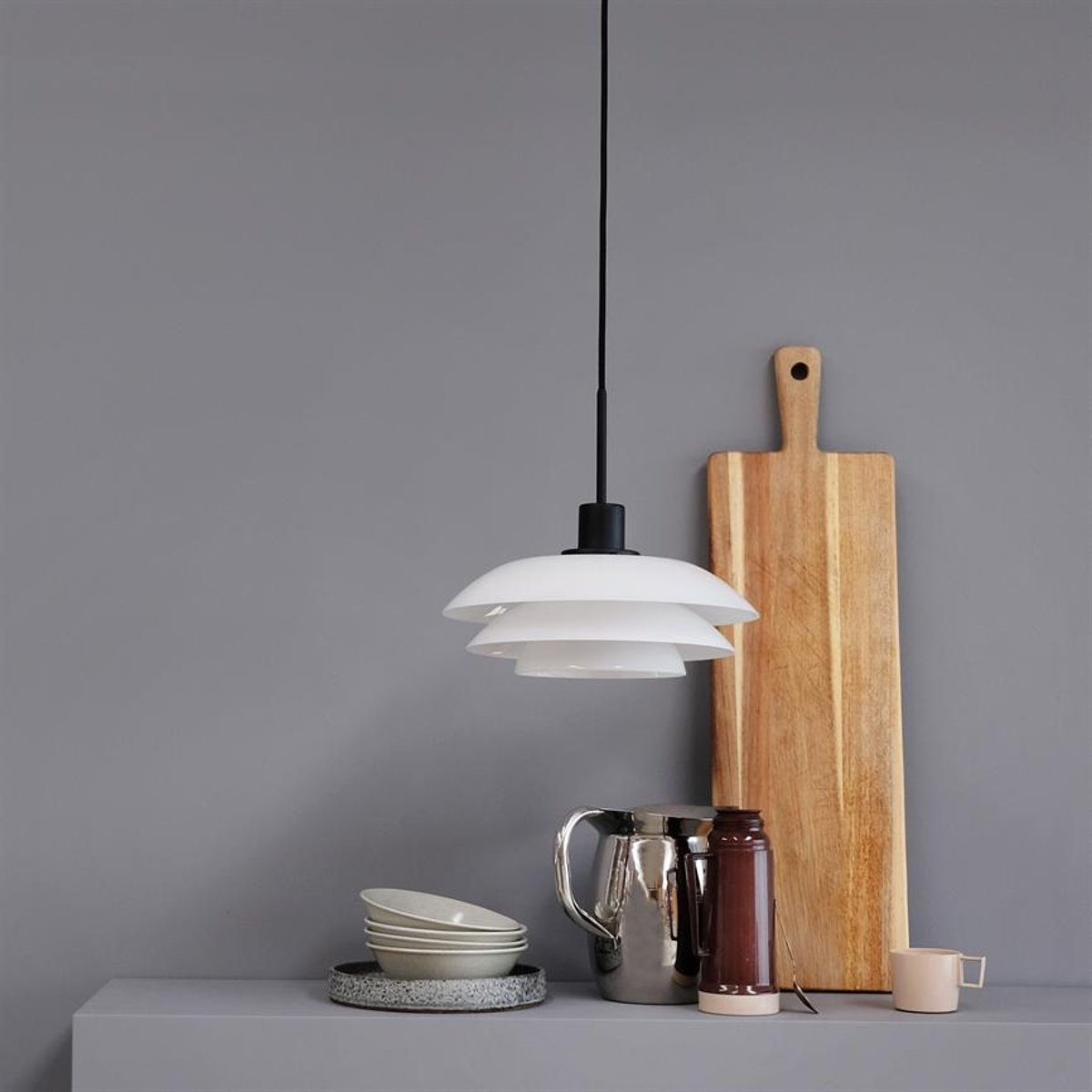 Suspension DL31 opale/noir, DYBERG LARSEN