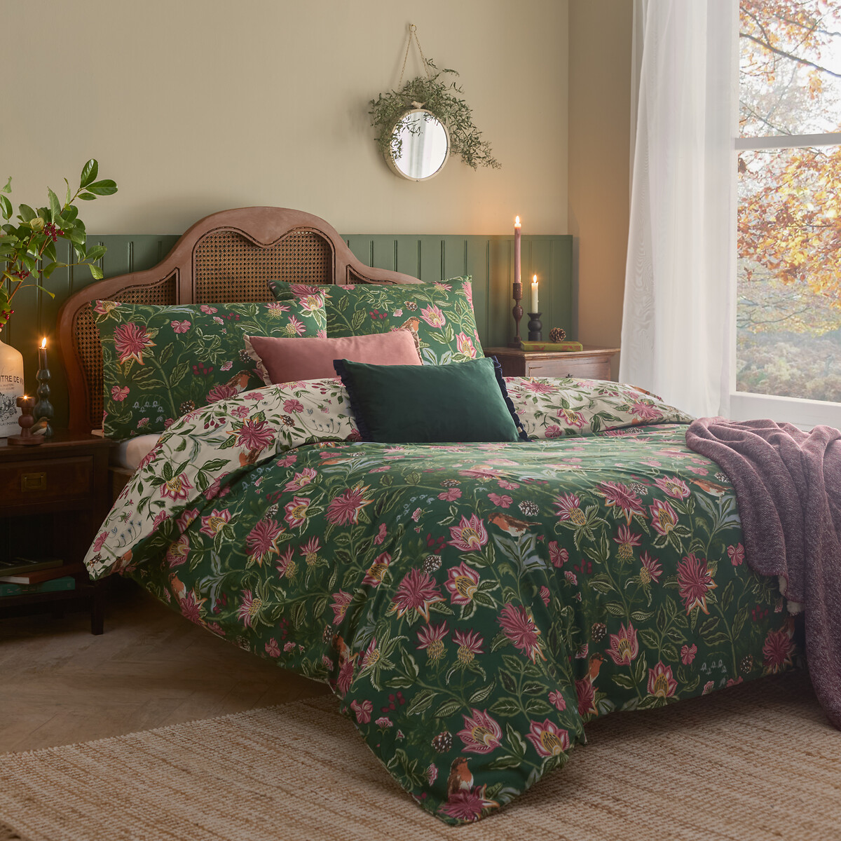 Nature Beatrice Reversible Floral Duvet Cover and Pillowcase Set multi-coloured, WYLDER