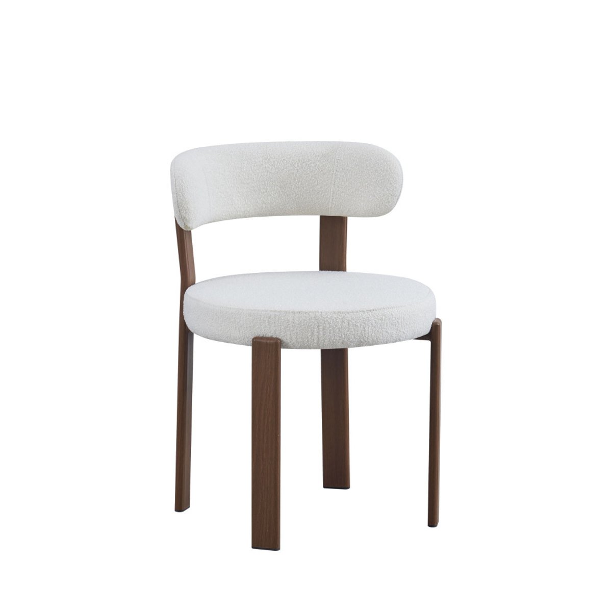 Lot de 2 chaises en tissu bouclette piètement effet bois foncé- IZZY beige, DRAWER