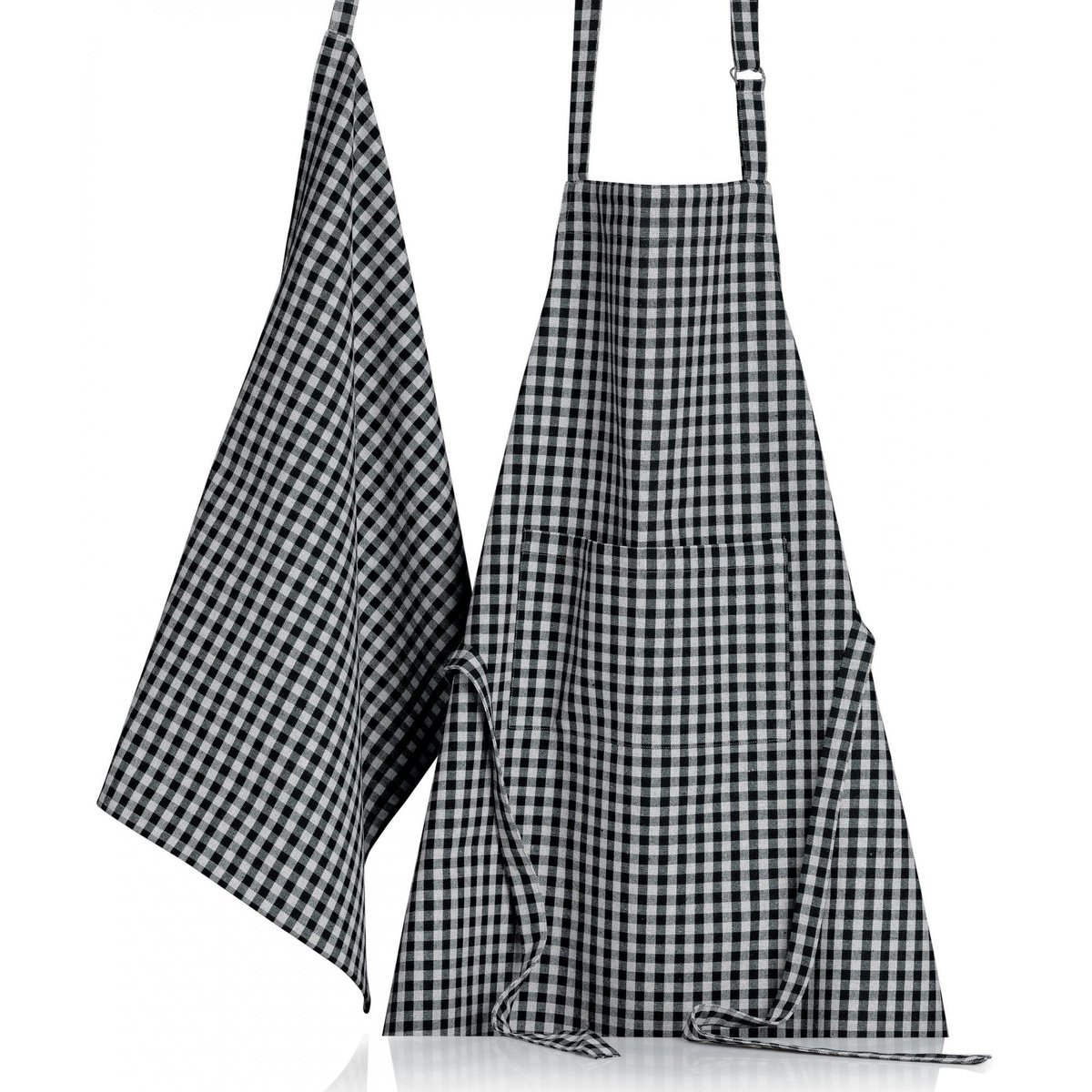 Tablier de cuisine recyclé Billie noir/gris, WINKLER