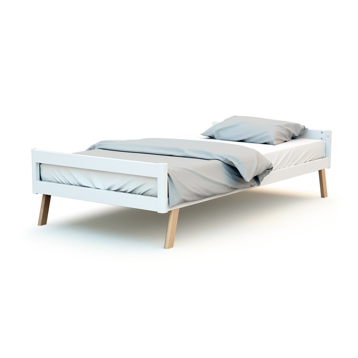 Lit bébé évolutif en bois KASA blanc, AT4