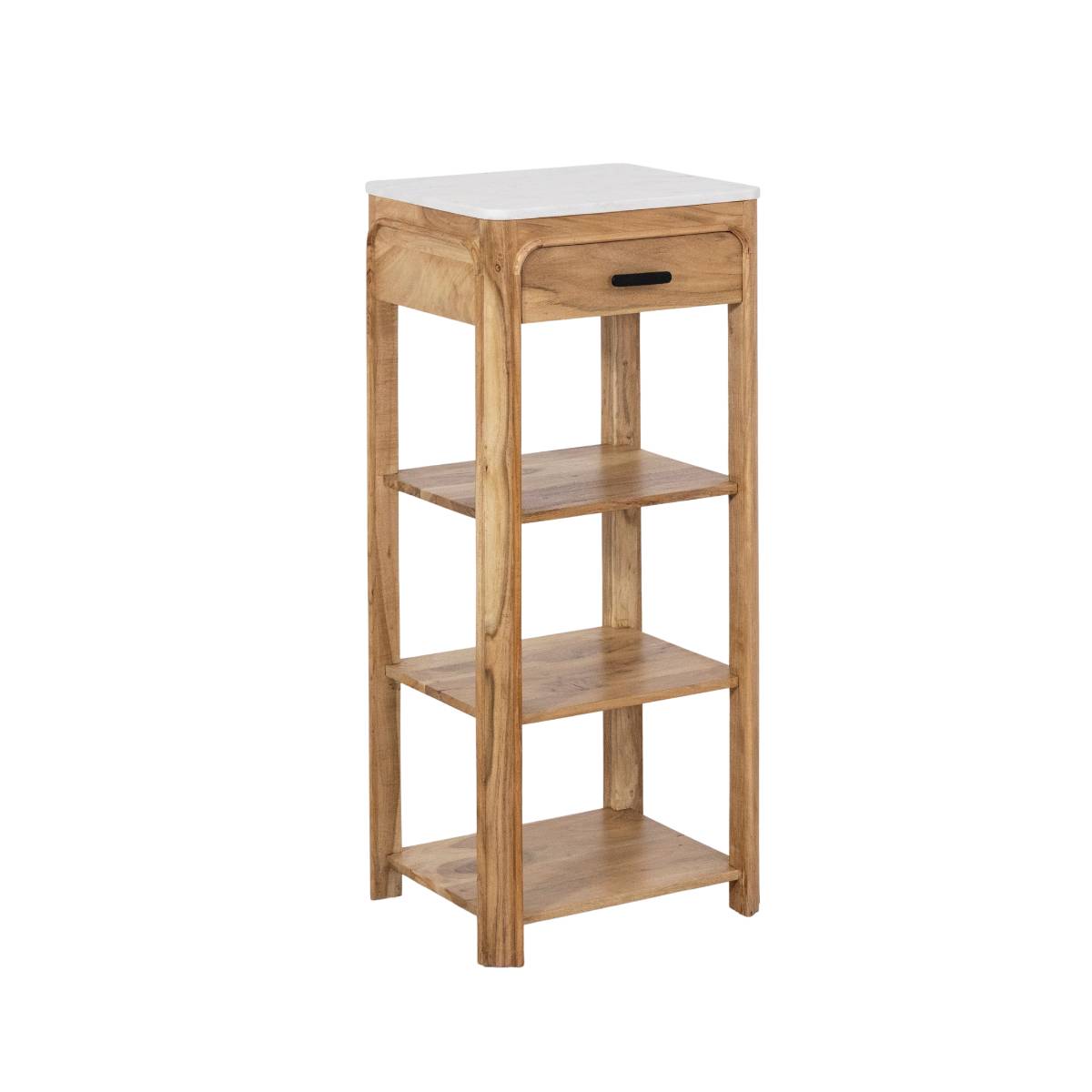 Console en bois d'acacia et marbre EMYR bois clair, MADE IN MEUBLES