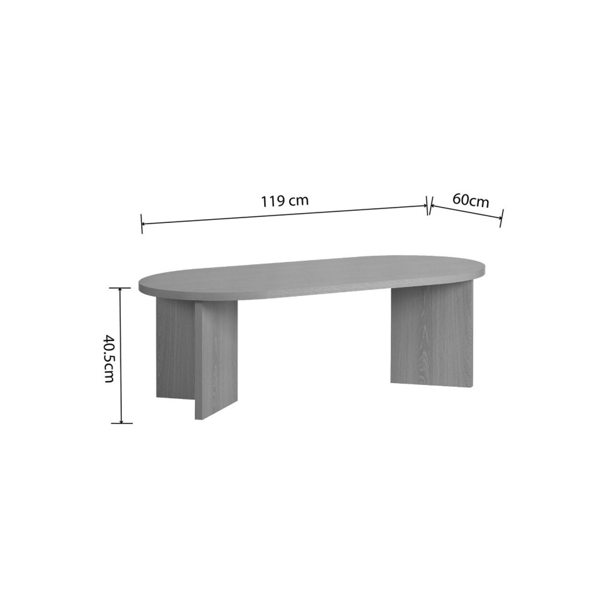 Table basse ovale en bois- CALIAN bois clair, DRAWER
