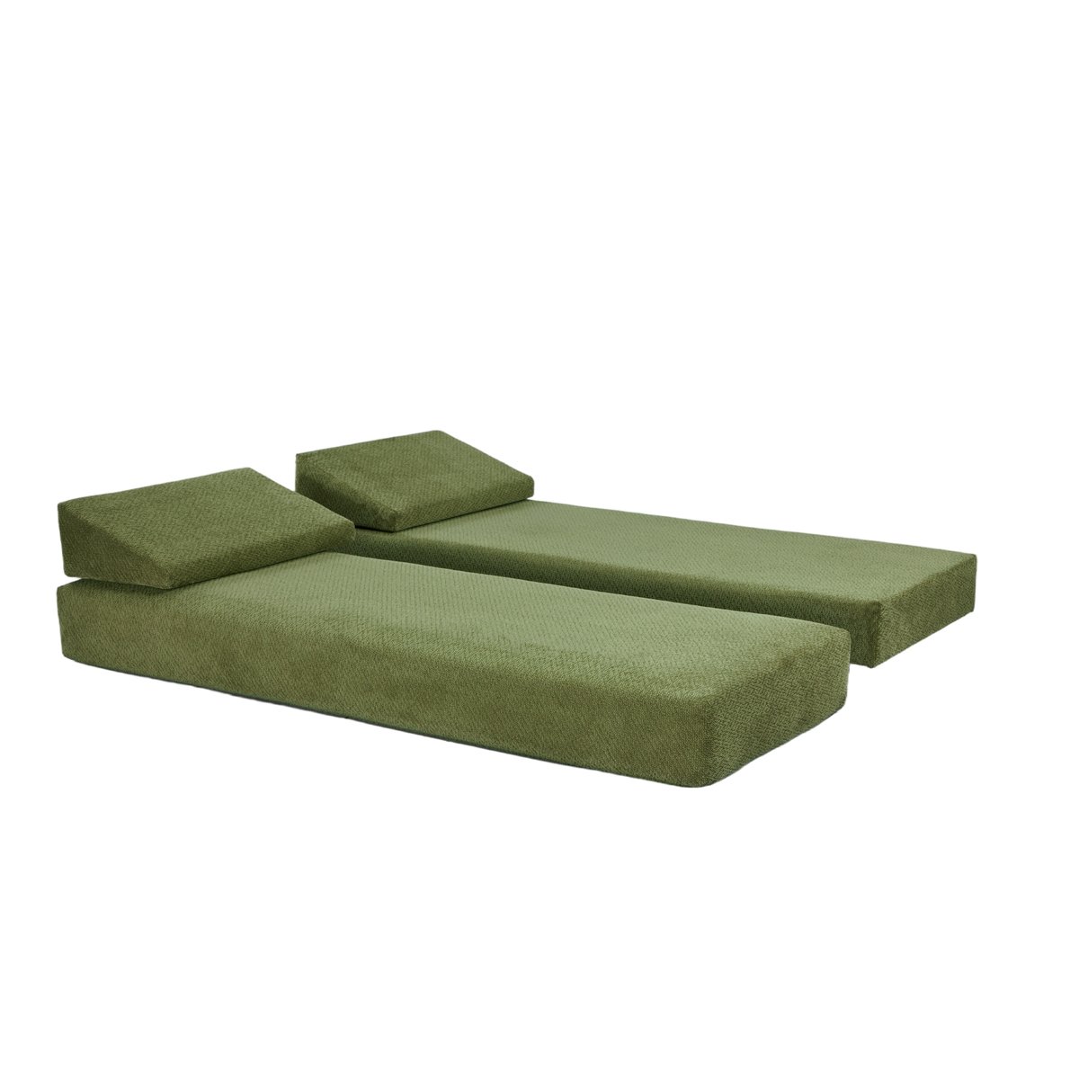 Canapé lit convertible en tissu, CASTELO vert, NORDLYS
