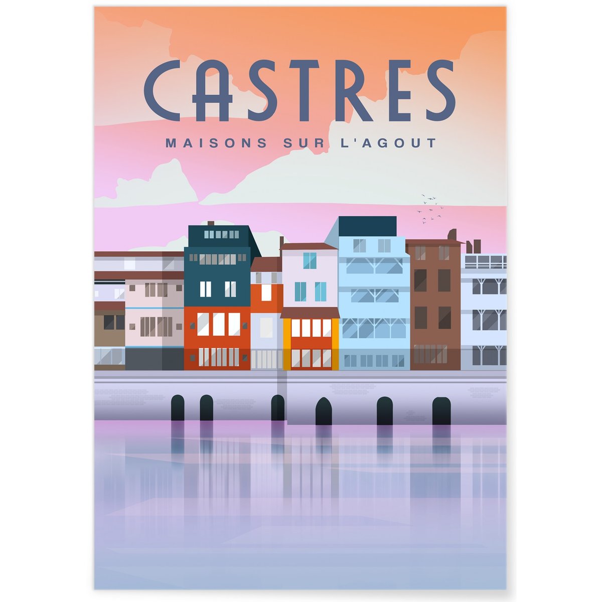 Affiche ville Castres blanc, L'AFFICHERIE