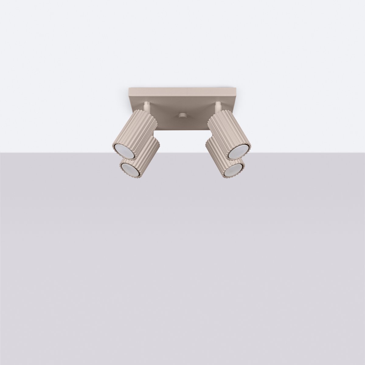 Plafonnier Aluminium Taupe GU10 4 Karbon marron, EDEN