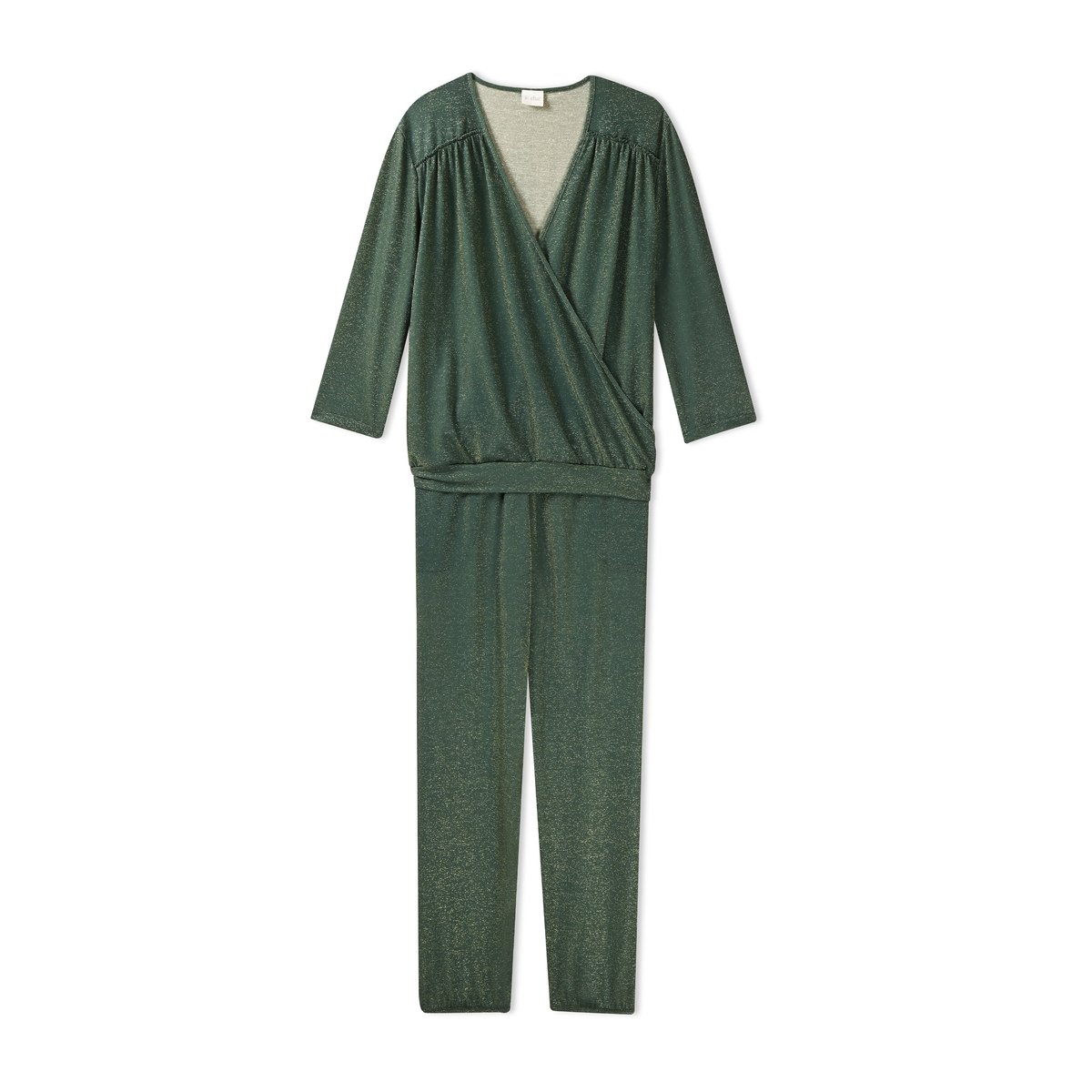 Ensemble homewear en maille fil textile COCO 222 vert, LE CHAT