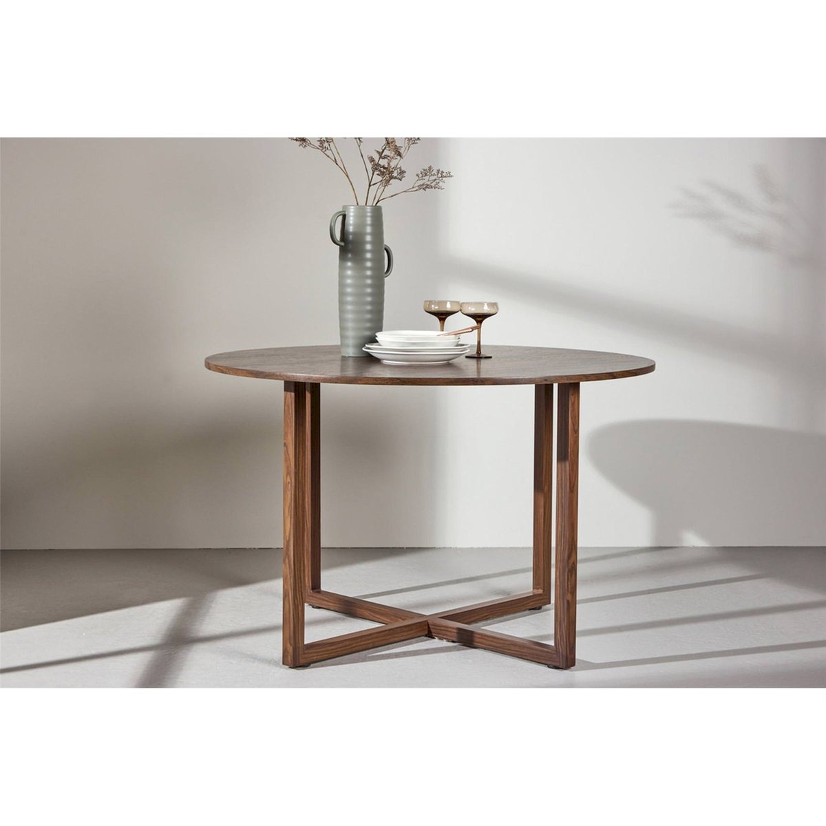 Table ronde design collection TALLONE noyer, RECOLLECTION