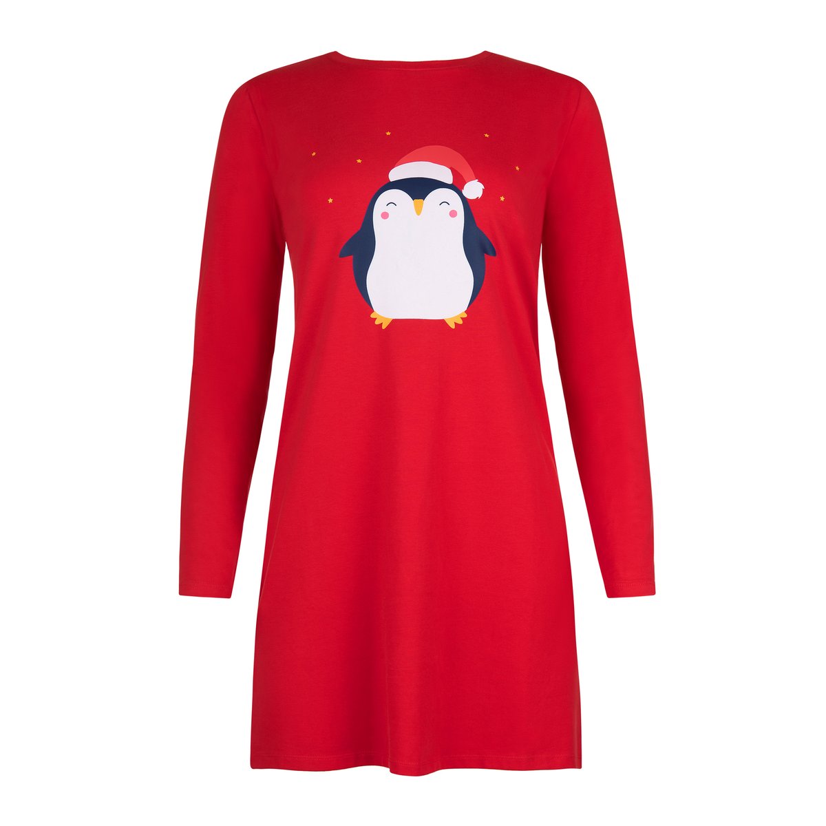 Chemise de nuit manches longues Twinkle Star rouge, LISCA