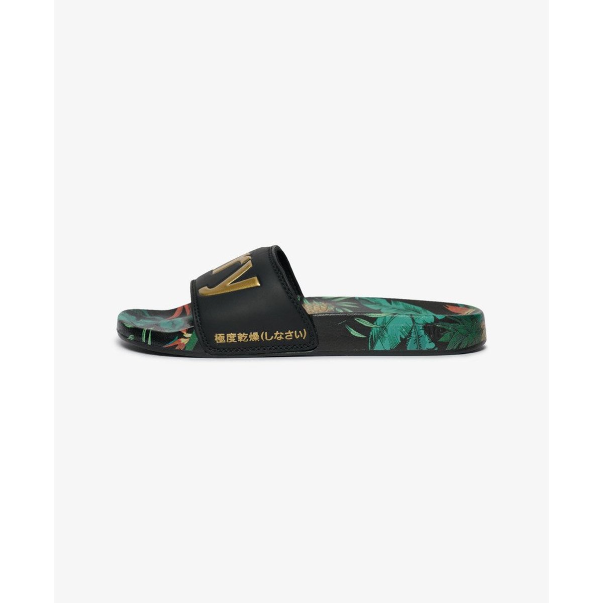 Claquettes de Plage noir/ananas sur l'ensemble, SUPERDRY