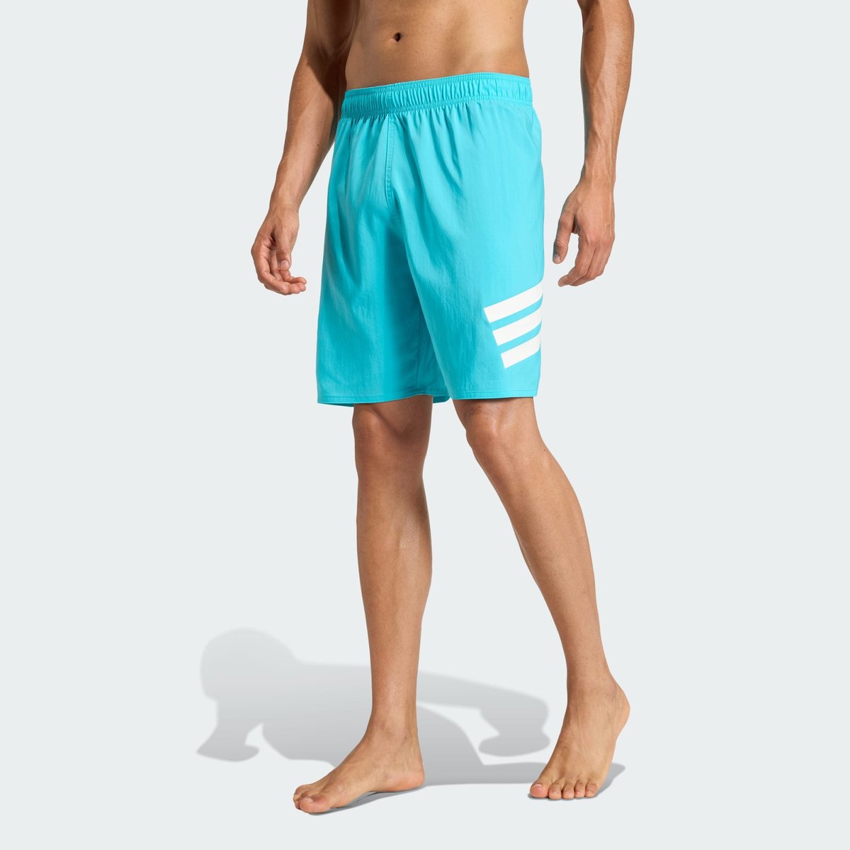 Short De Bain 3 Bandes 20,3 Cm lucid cyan / white, ADIDAS SPORTSWEAR