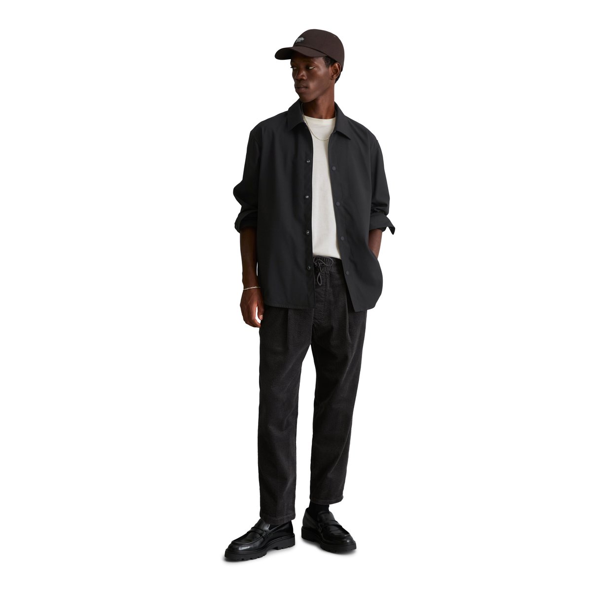 Surchemise coupe classique en mélange de coton bio, aspect laine noir, MARC O’POLO DENIM