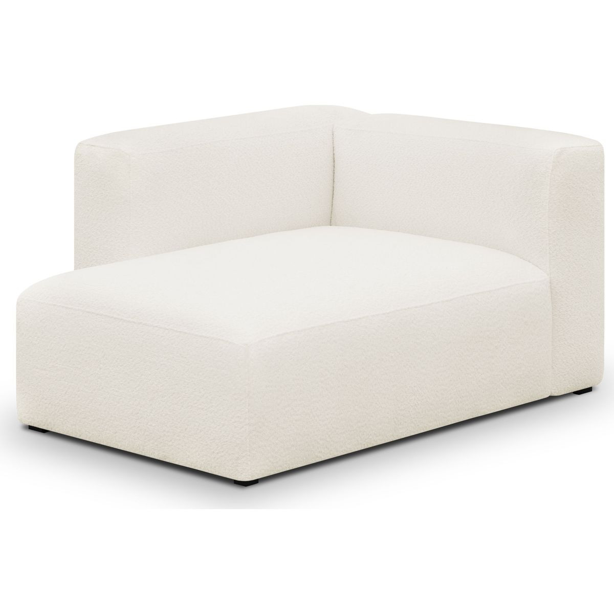 Méridienne d'angle à gauche modulable en tissu bouclette - MODULO beige, HOMIFAB