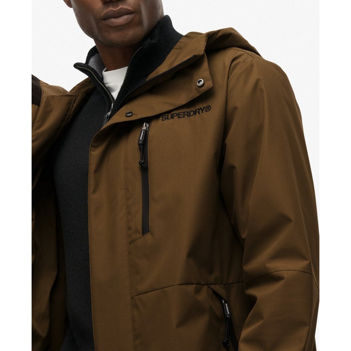 Parka Fishtail à capuche Tech olive foncé, SUPERDRY