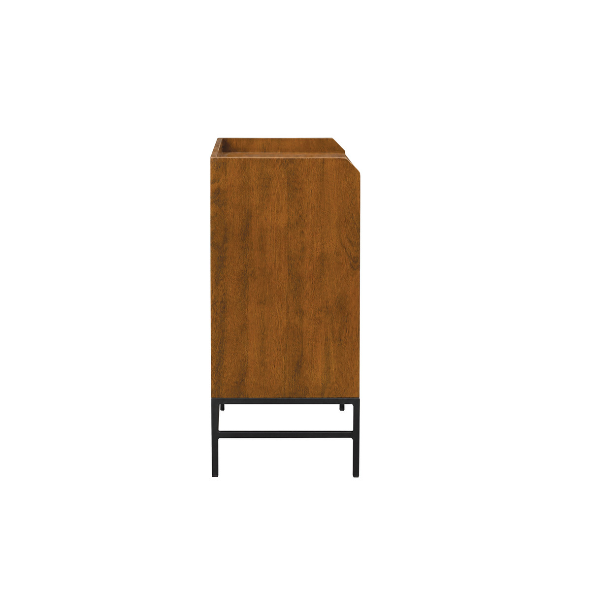 Buffet de rangement vinyles en bois massif et métal noir L76 cm BLUES couleur unique, MILIBOO