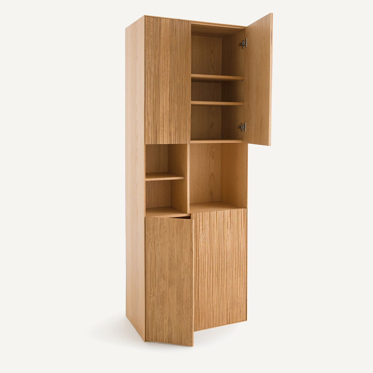 Bibliothèque 4 portes, chêne et plaqué, Mikube chêne naturel, AM.PM