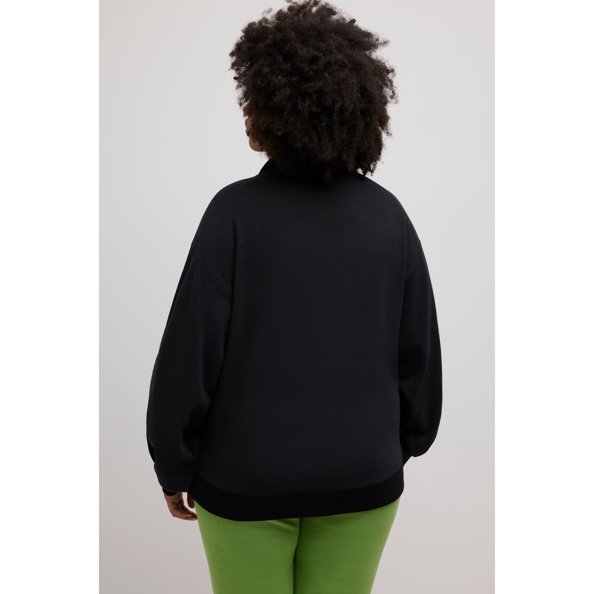 Sweat-shirt oversize à manches longues noir, ULLA POPKEN