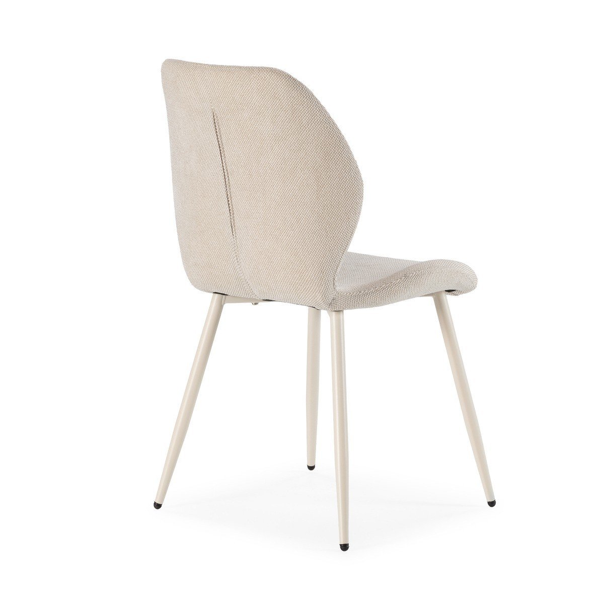 Lot de 4 chaises en tissu - ASHLEY crème, CALICOSY