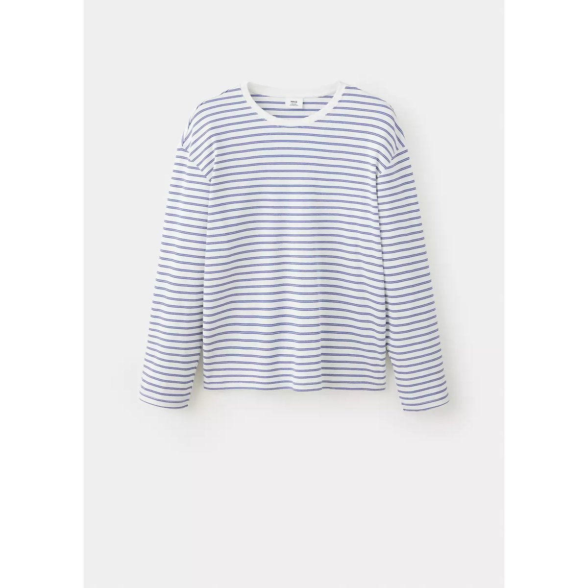 T-shirt 100 % coton rayures blanc, MANGO MAN