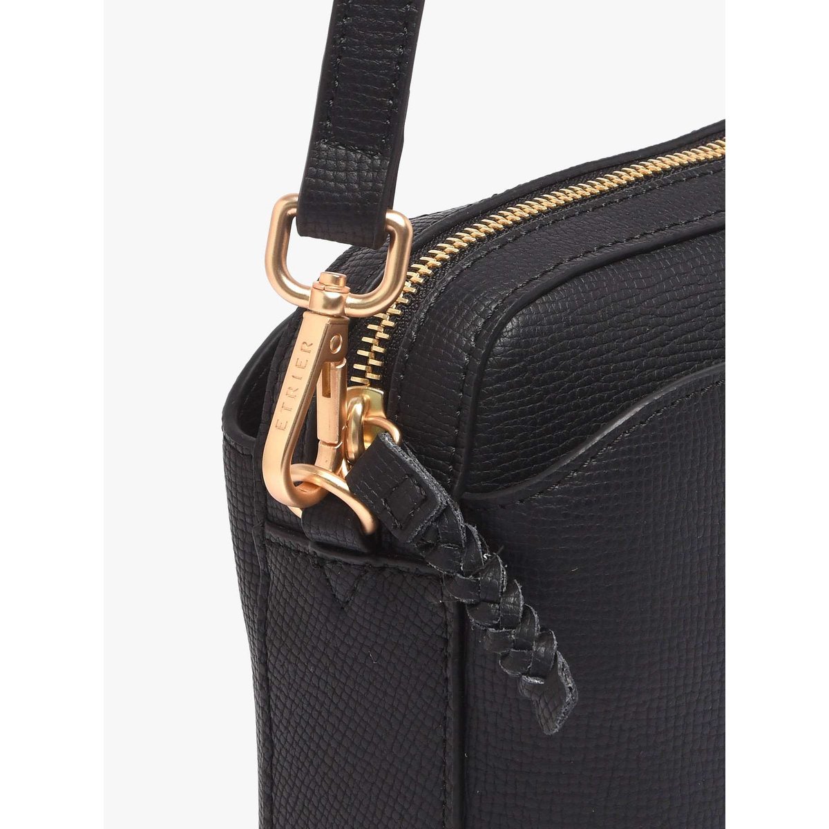 Sac bandoulière Torsade cuir noir, ETRIER