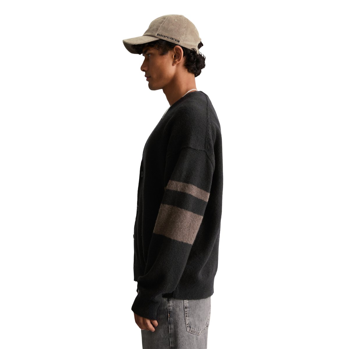 Cardigan oversize en mélange de laine vierge douce noir, MARC O’POLO DENIM