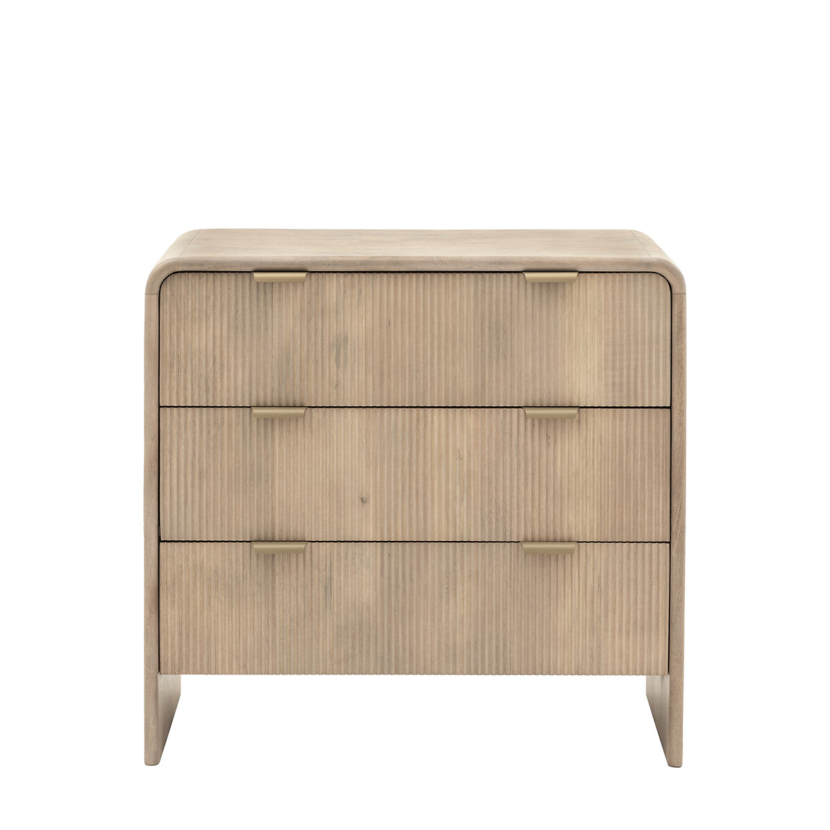 Corven Fluted Mango Wood 3 Drawer Chest wood, SO'HOME