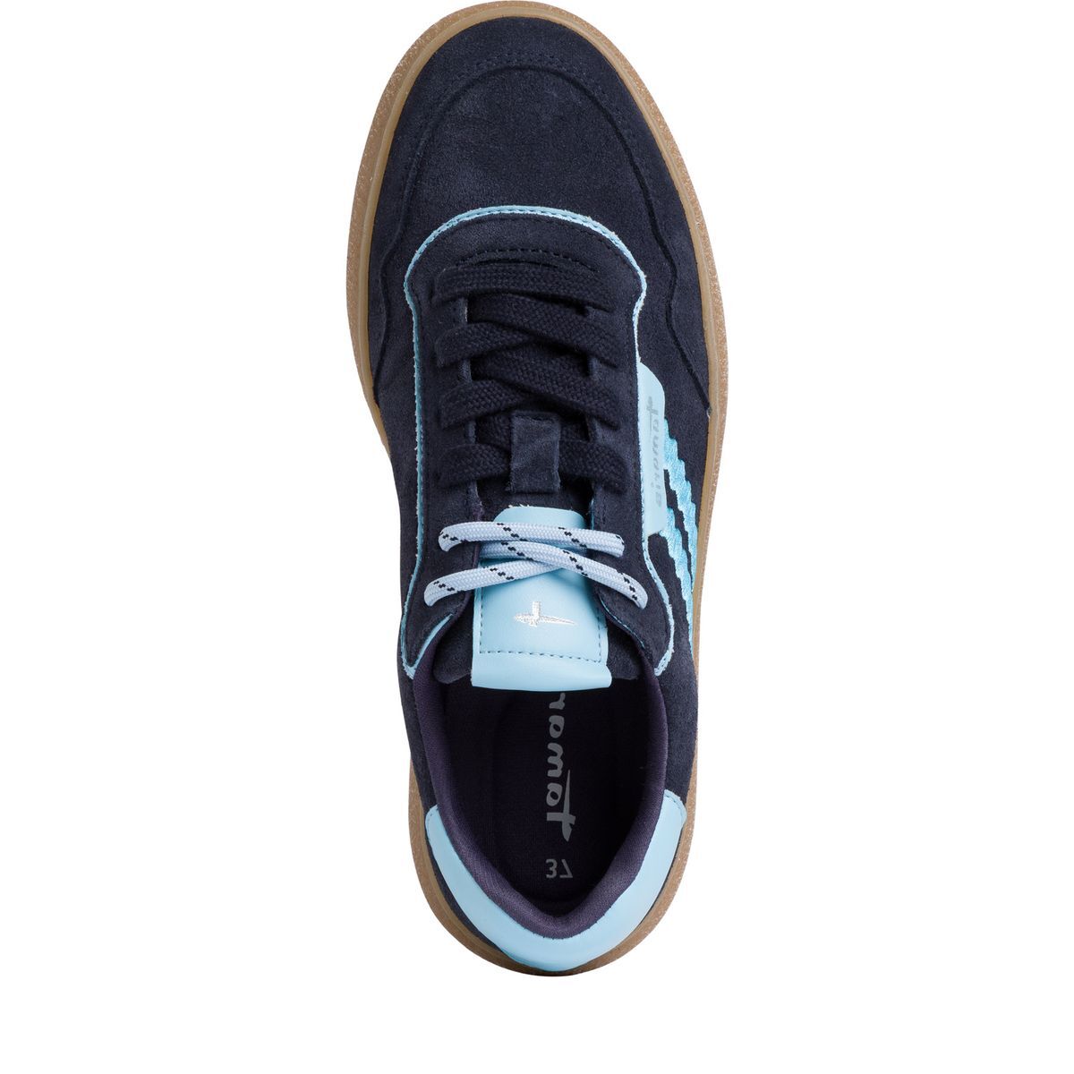 Basket en cuir bleu marine, TAMARIS