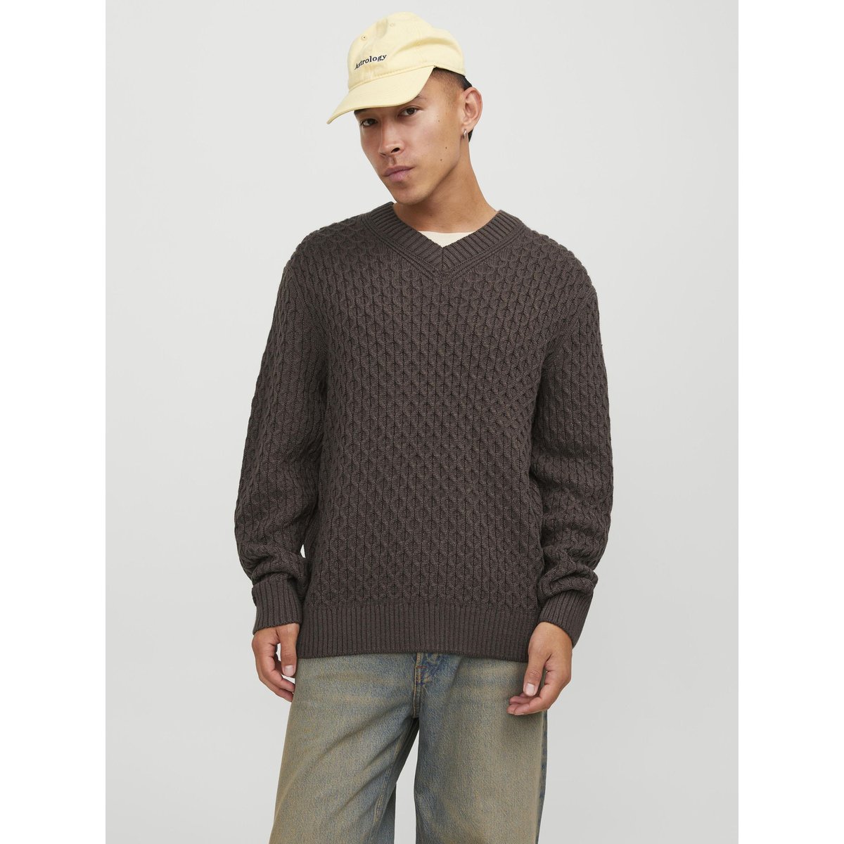 Pull En Maille chocolate brown, JACK & JONES