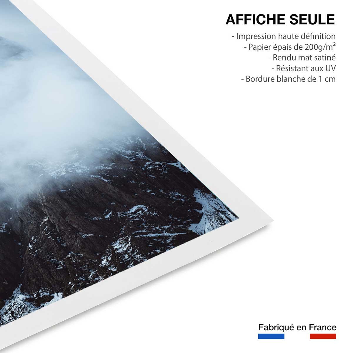 Affiche paysage tempête dans les alpes suisses affiche seule, HEXOA