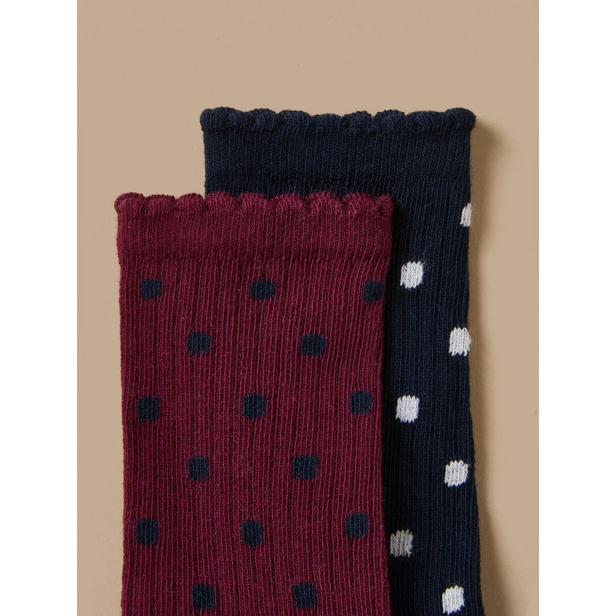 Lot de 2 paires de chaussettes pois bleu, CYRILLUS
