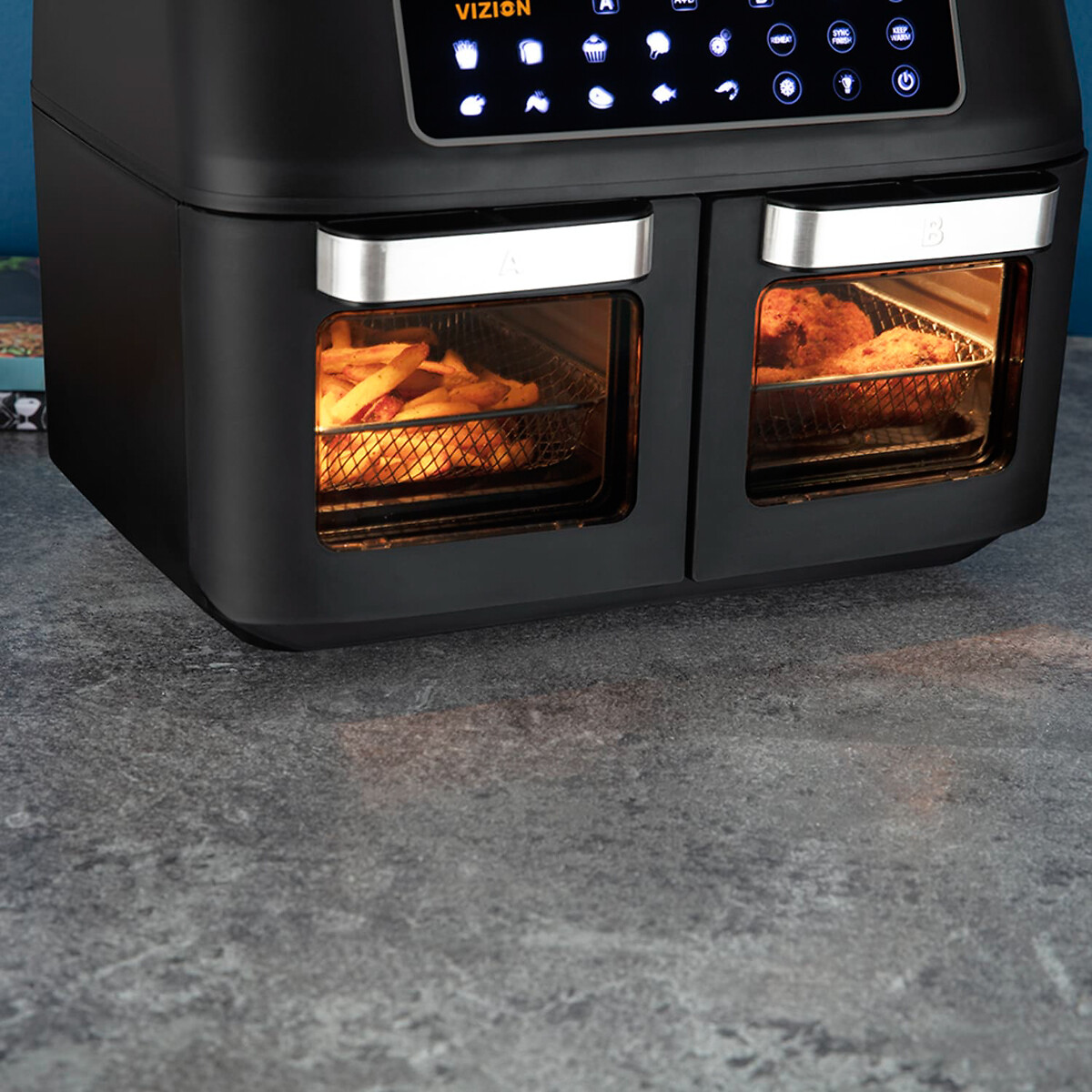 Vortx Vizion 11L Dual Air Fryer - T17102 black, TOWER