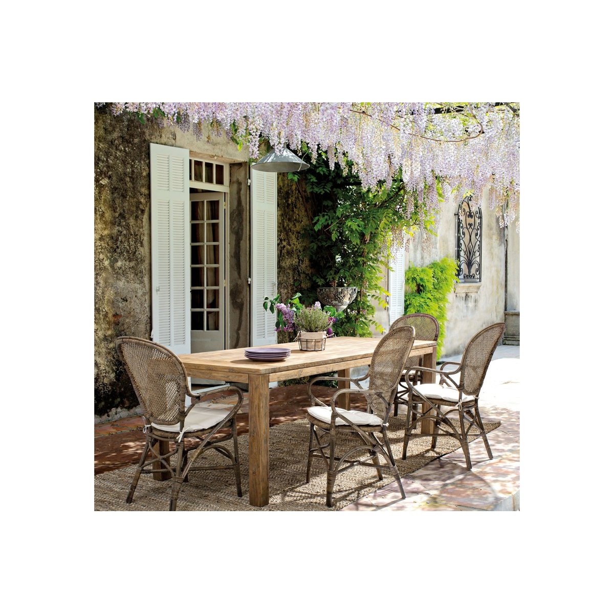 Fauteuil en rotin Bistrot (lot de 2) - ELINA chene moyen, HELLIN, DEPUIS 1862