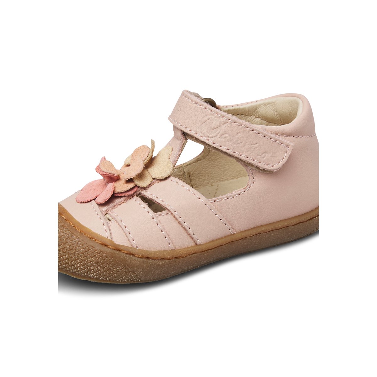 Sandales premiers pas en cuir MAGGY 2 rose poudré-, NATURINO