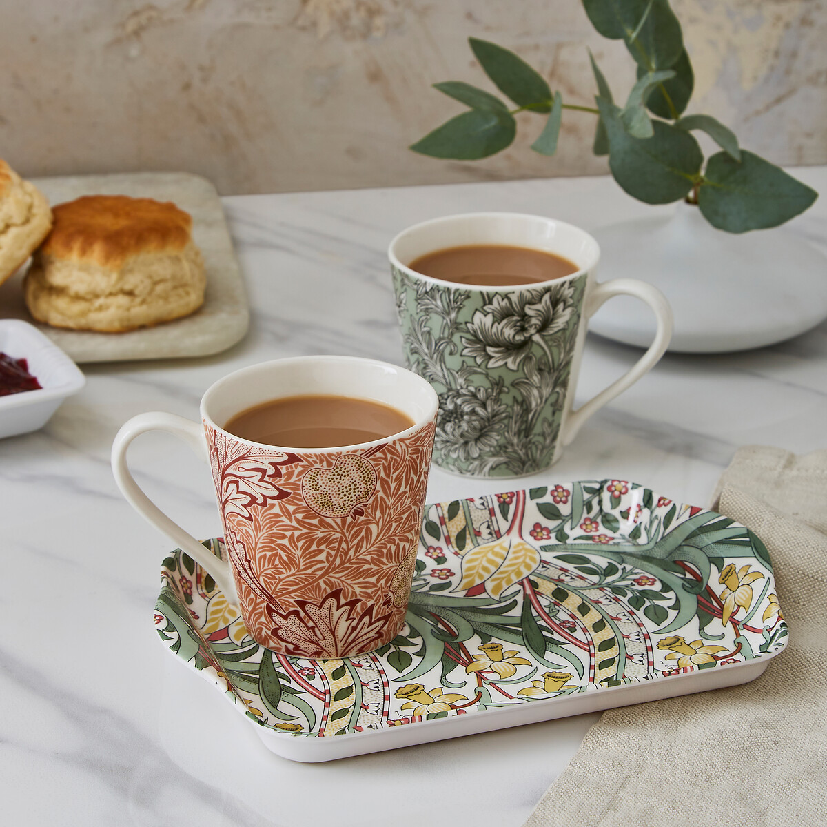 Morris & Co. Mug & Tray Set multi-coloured, MORRIS & CO.