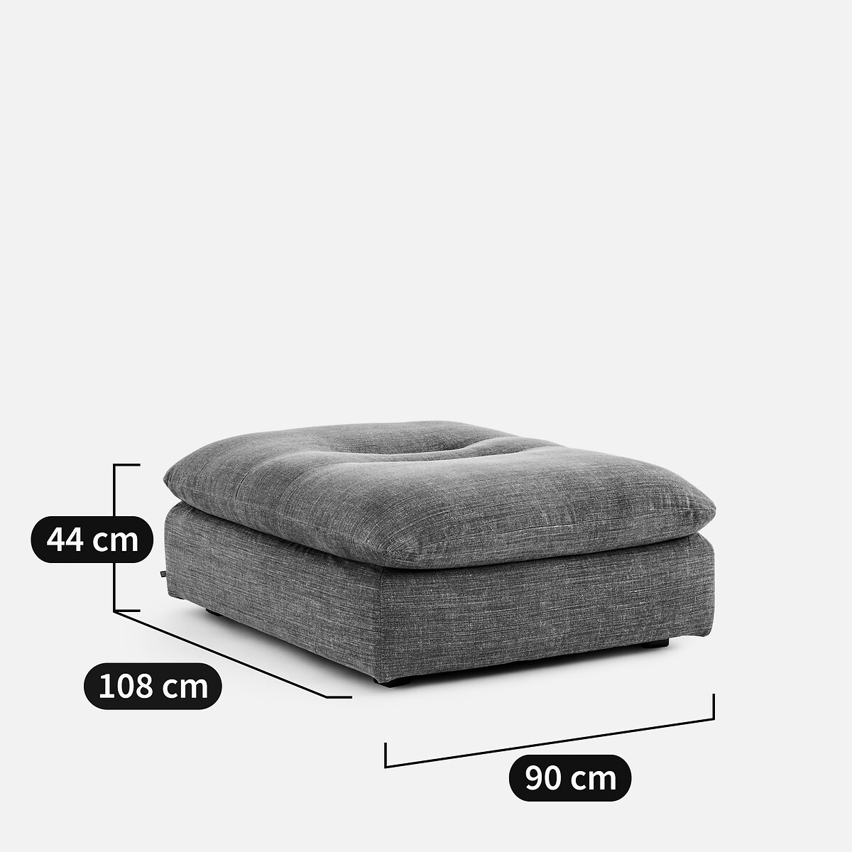 Repose-pieds modulable, en coton et lin, GIULIANO beige, AM.PM