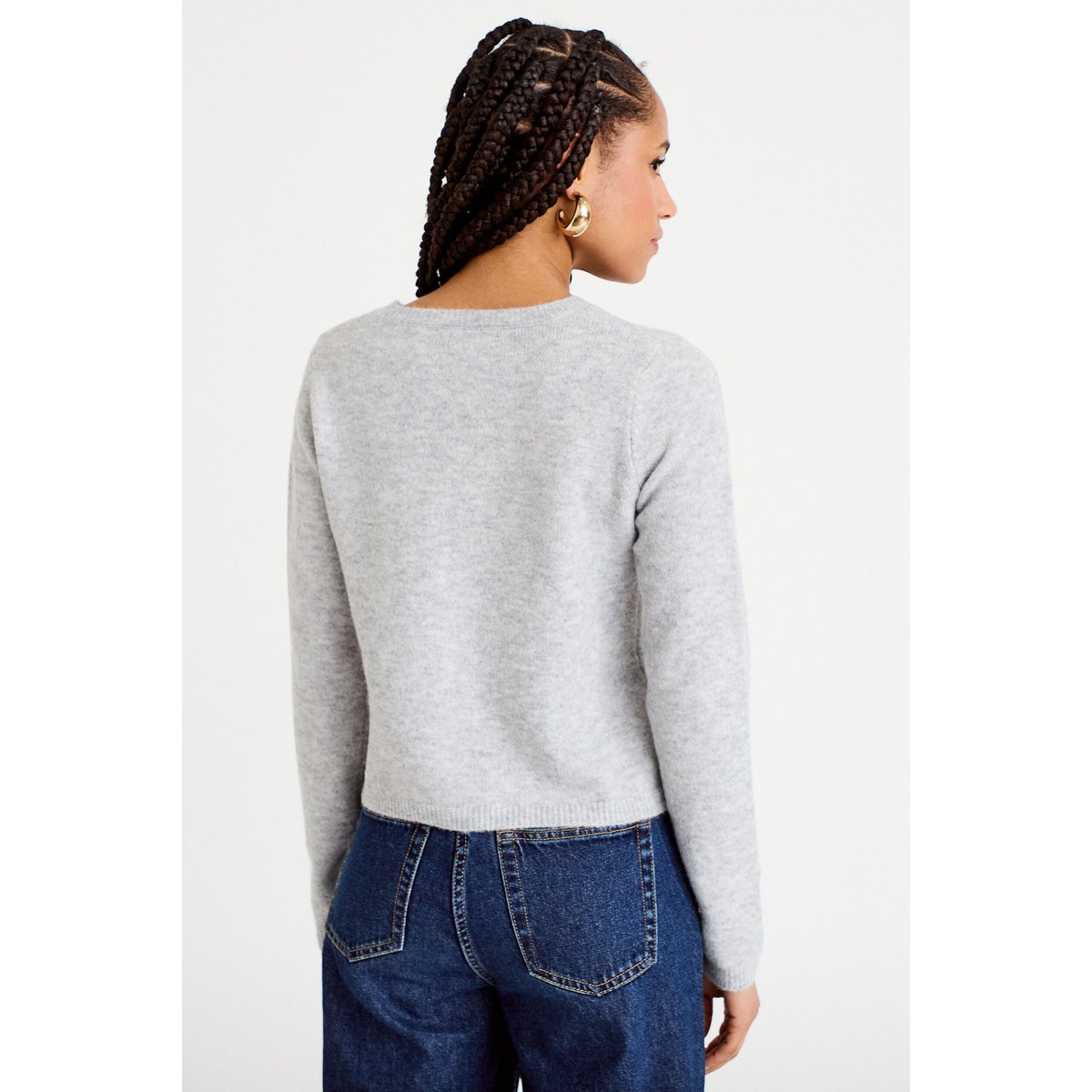 Gilet boutonné manches longues gris foncé, CACHE CACHE
